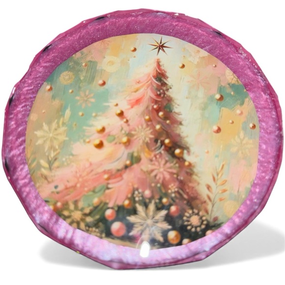 NORE’S NOVELTIES Set of 2 Geometric Handcrafted Coasters “WHIMSY TREE” - Picture 3 of 3